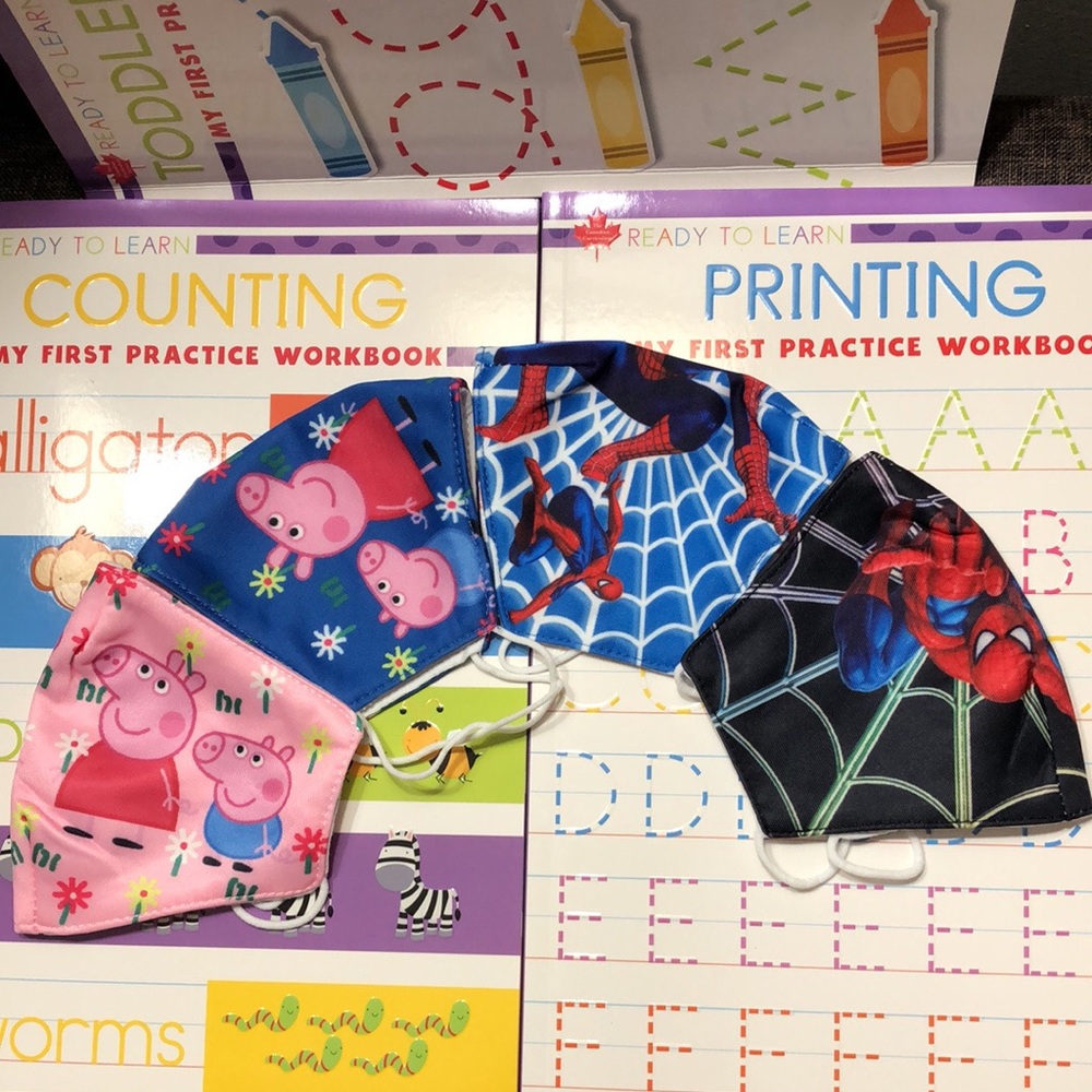 Pack of 3: Peppa and spider kids face cover  mask